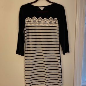 Charming Charlies Black & White Striped Dress NWOT